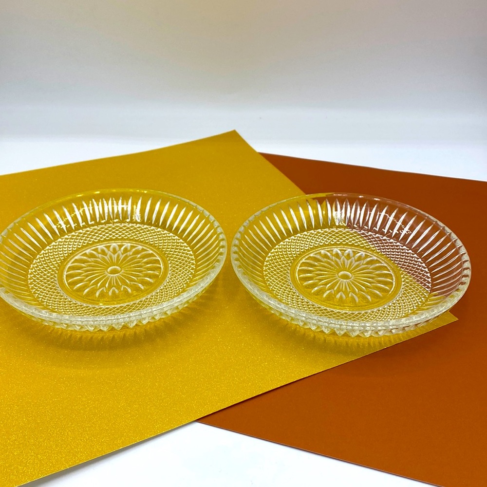 Vintage Clear Pressed Glass Dish Starburst